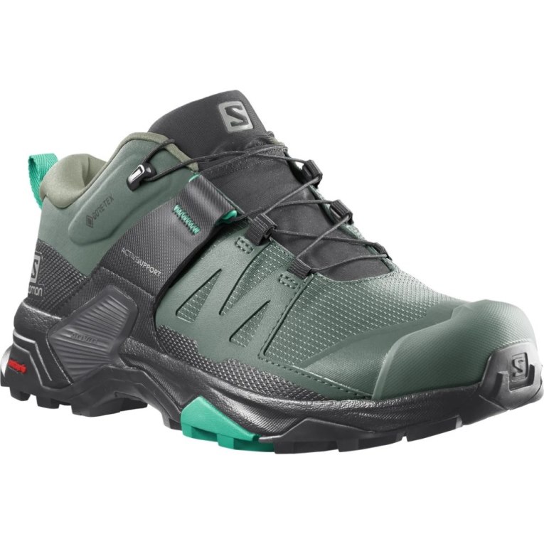 Green / Black Salomon X Ultra 4 GTX Women's Hiking Shoes | IE WK5716